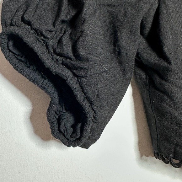 Lulus Black Off Shoulder Ruffle Cropped Puff Sleeve Top‎ Womens Size Small - Picture 10 of 10